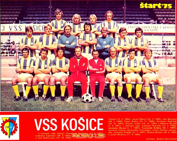 Mužstvo VSS Košice v roku 1975.