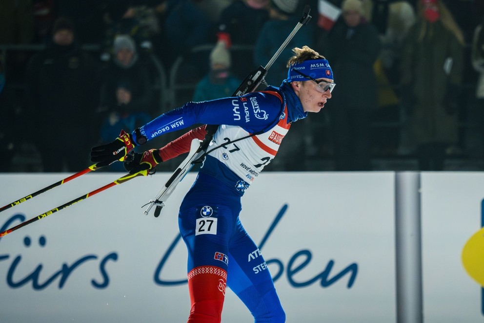 Jakub Borguľa počas pretekov v Novom Meste na Morave.