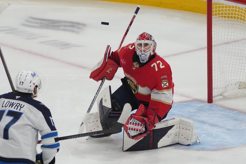 Ruský brankár Sergej Bobrovkij v službách Floridy Panthers. 