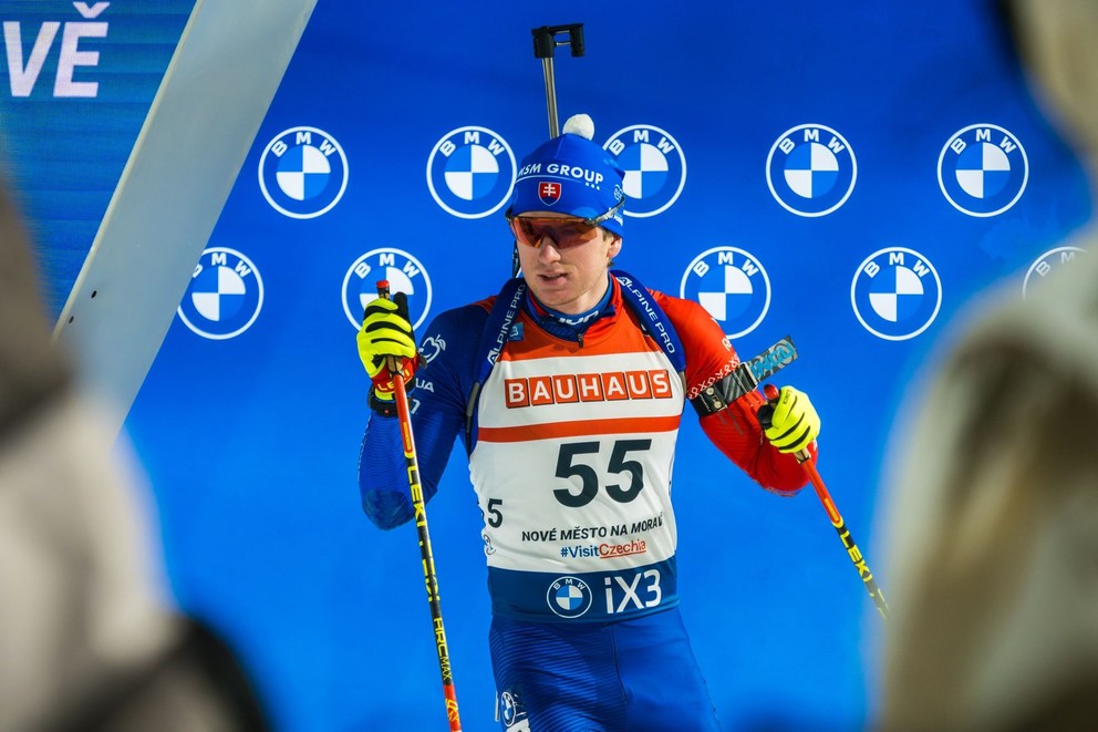 Šimon Adamov počas pretekov v Novom Meste na Morave.