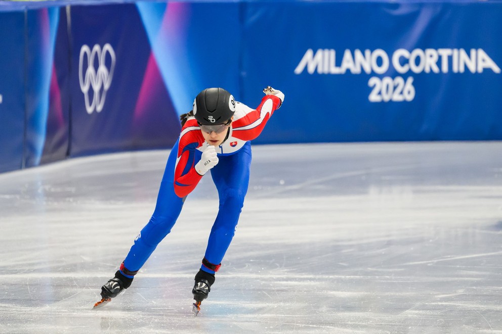 Na snímke Slovenka Lea Popovičová počas kvalifikácie žien 500m v šortreku počas XXV. zimných olympijských hier (ZOH) 2026 Milano-Cortina.