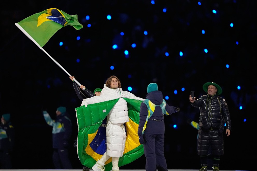 Lucas Pinheiro Braathen počas otváracieho ceremoniálu ZOH 2026.