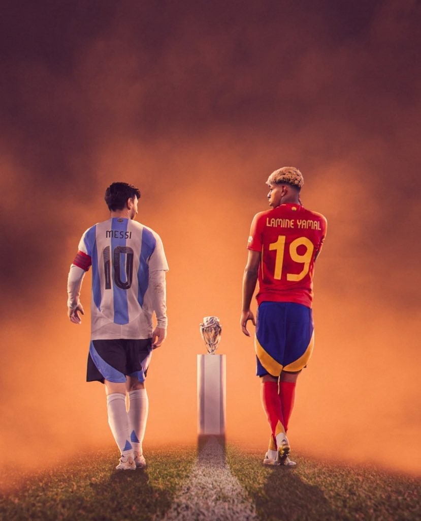 Lionel Messi a Lamine Yamal.