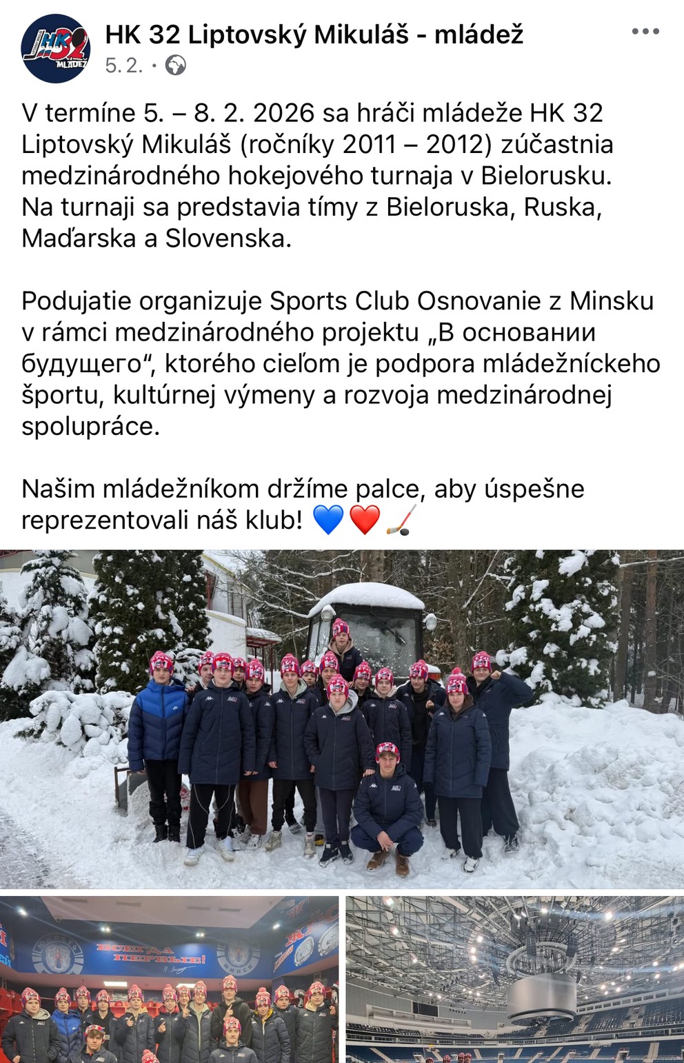 Hokejisti Liptovského Mikuláša na turnaji v Minsku. 