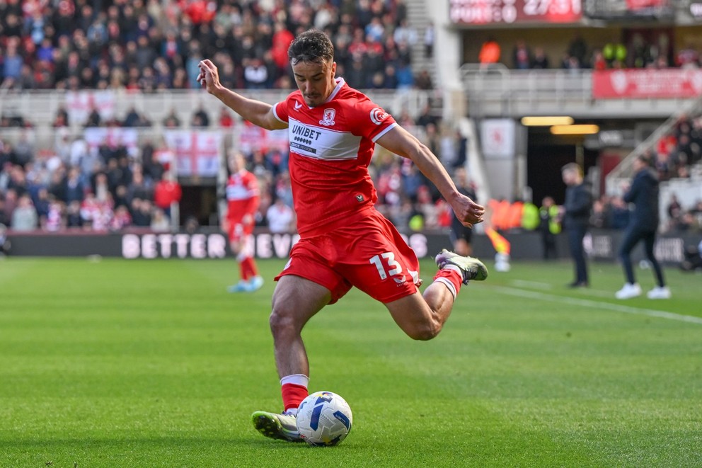 Slovenský futbalista David Strelec v drese Middlesbrough FC.