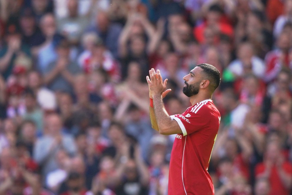 Mohamed Salah sa lúči s Liverpoolom.