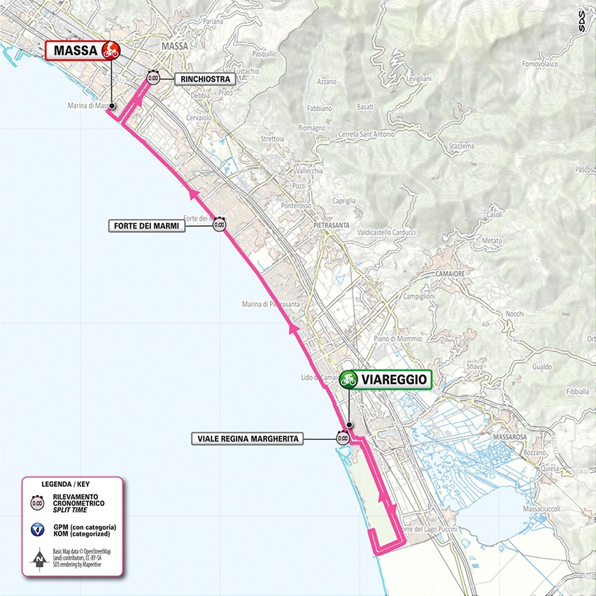 Mapa: 10. etapa na Giro d'Italia 2026.