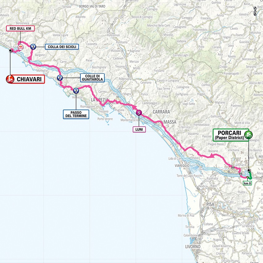 Mapa: 11. etapa na Giro d'Italia 2026.