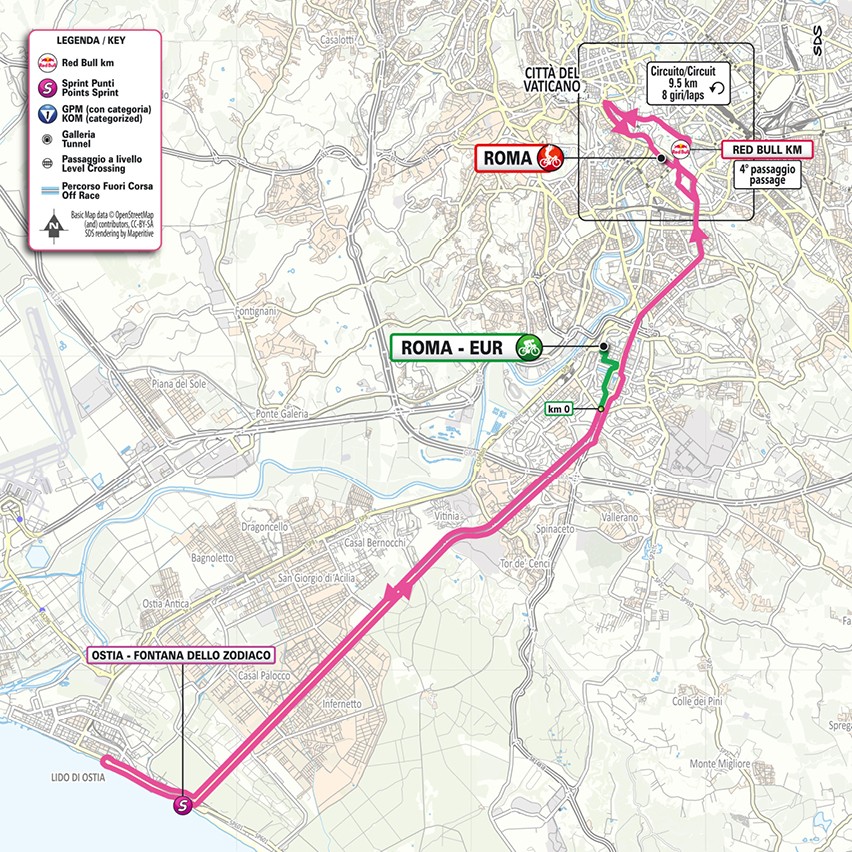 Mapa: 21. etapa na Giro d'Italia 2026.