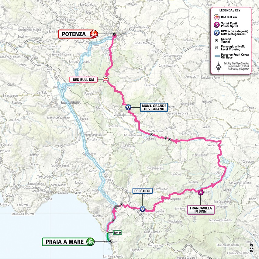 Mapa: 5. etapa na Giro d'Italia 2026.