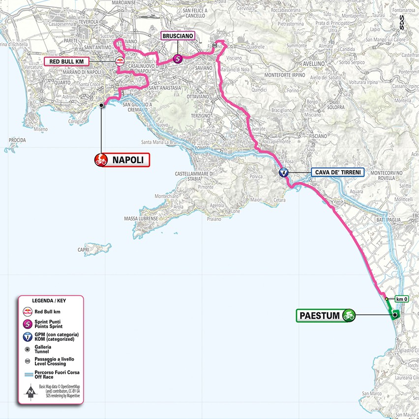 Mapa: 6. etapa na Giro d'Italia 2026.