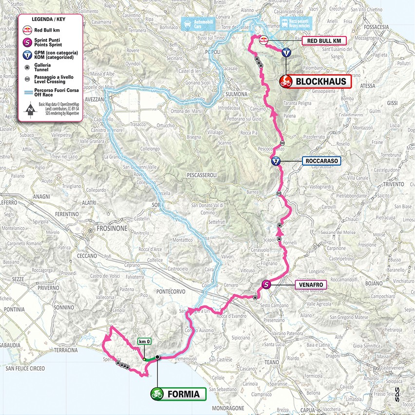 Mapa: 7. etapa na Giro d'Italia 2026.