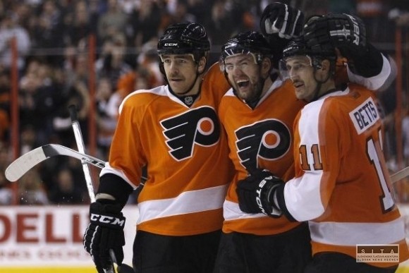 Andrej Meszároš v drese Philadelphie Flyers.