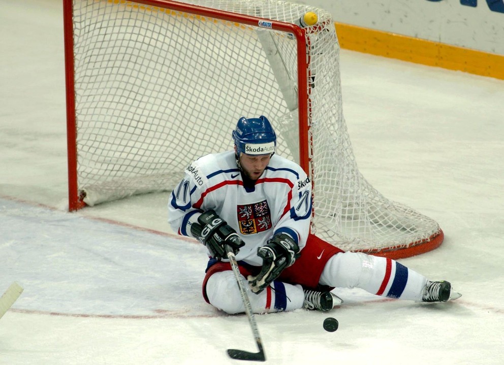  Jiří Šlégr v zápase majstrovstiev sveta v ľadovom hokeji 2004