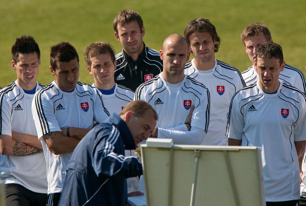 Vladimír Weiss počas tréningu na MS v Afrike 2010. 