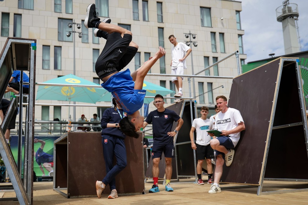 Účastníci podujatia Slovan Parkour Open