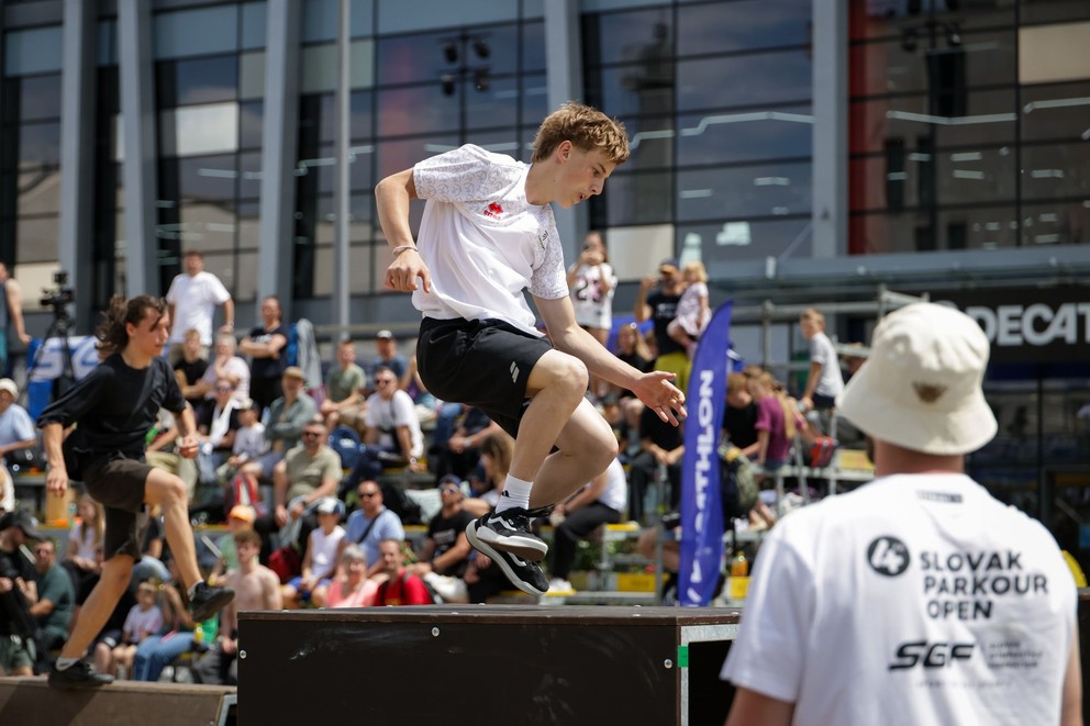 Účastníci podujatia Slovan Parkour Open