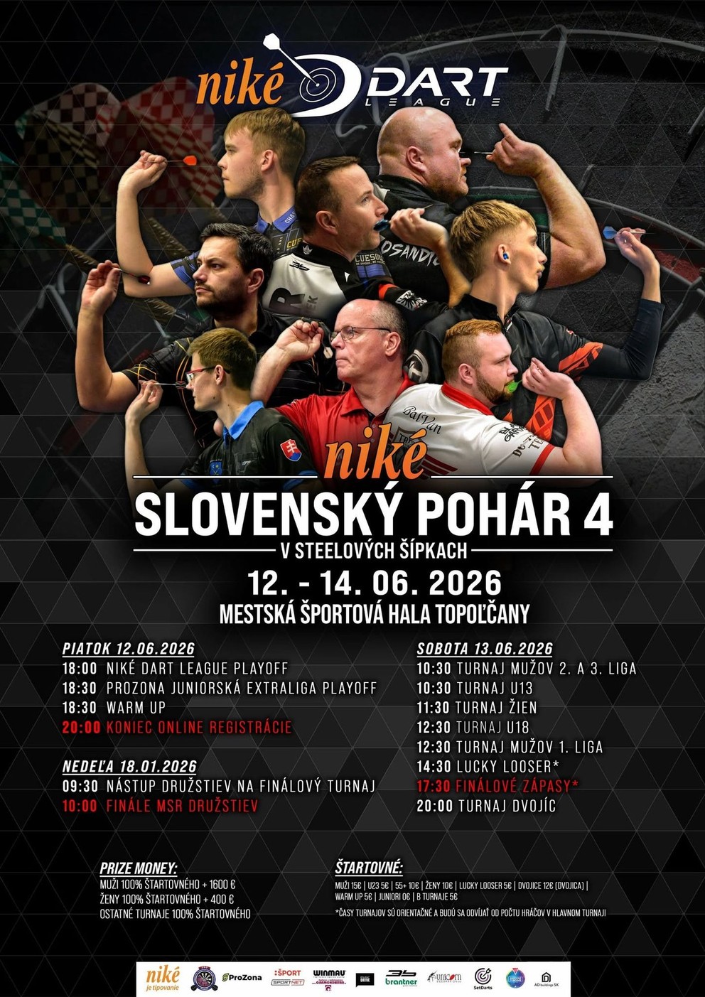Program Slovenského pohára 4 v šípkach v Topoľčanoch 2026.
