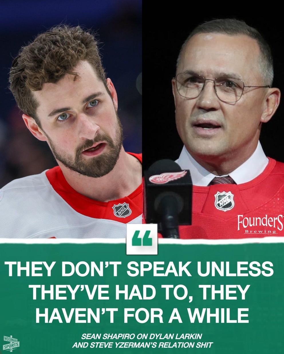 Dylan Larkin a Steve Yzerman.