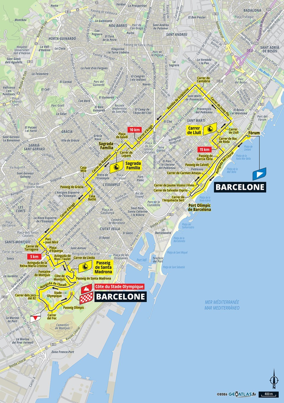 Mapa: 1. etapa na Tour de France 2026.