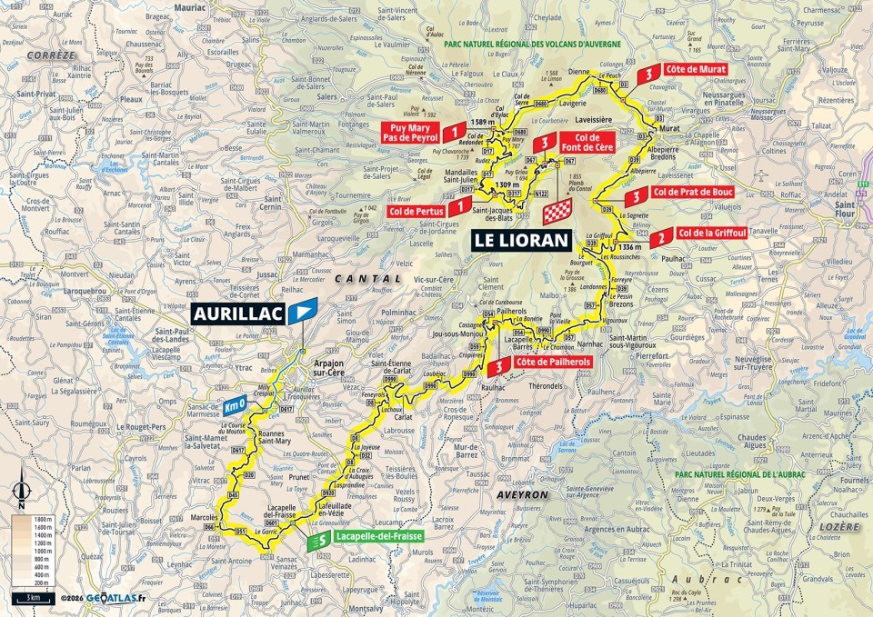 Mapa: 10. etapa na Tour de France 2026.