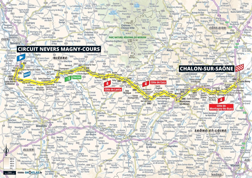 Mapa: 12. etapa na Tour de France 2026.