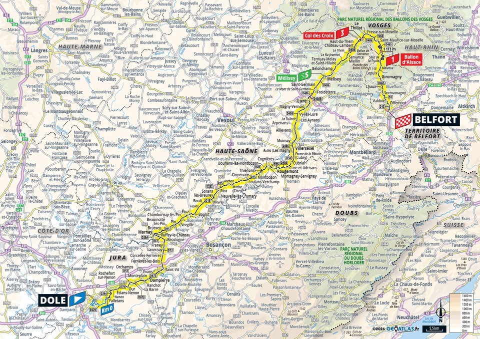 Mapa: 13. etapa na Tour de France 2026.