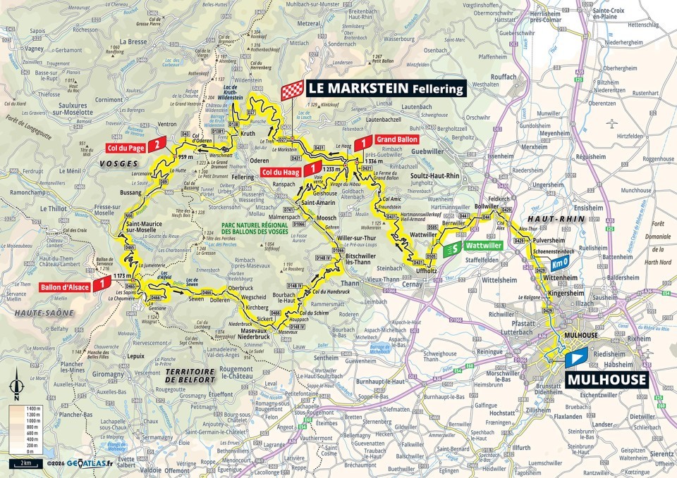 Mapa: 14. etapa na Tour de France 2026.