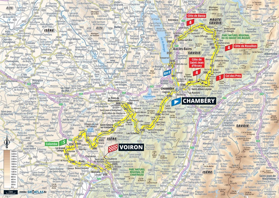 Mapa: 17. etapa na Tour de France 2026.