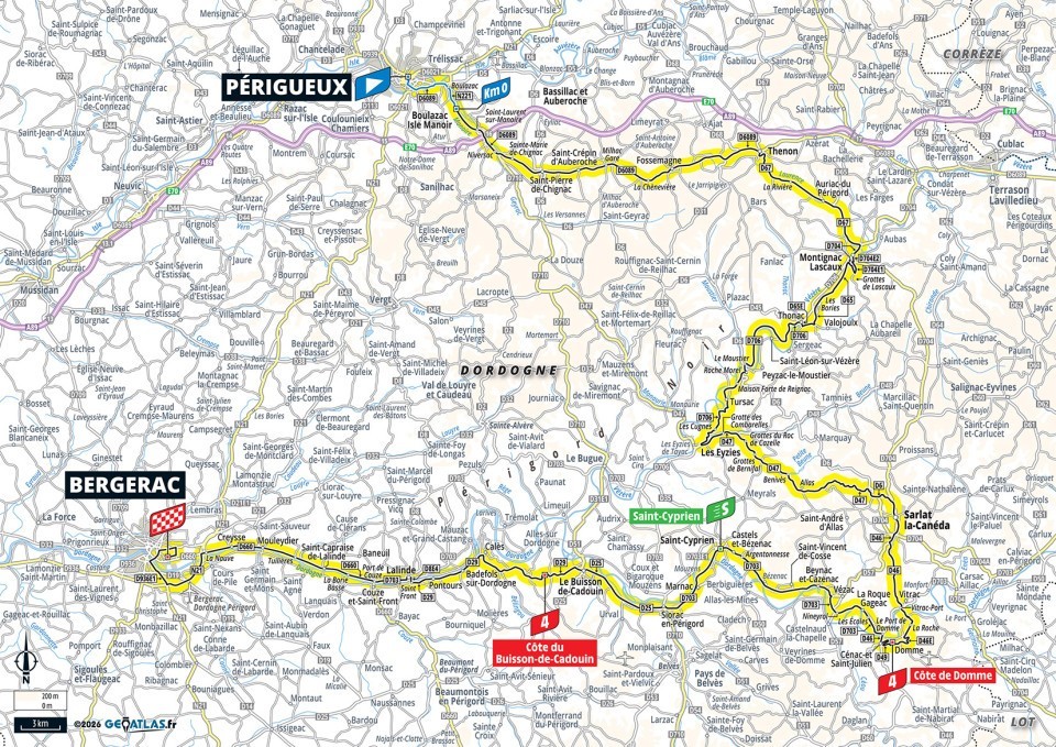 Mapa: 8. etapa na Tour de France 2026.