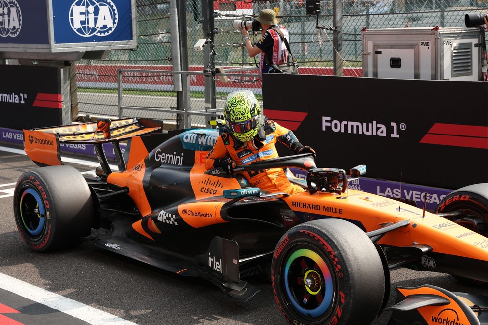Lando Norris na McLarene počas kvalifikácie na Veľkú cenu Belgicka.