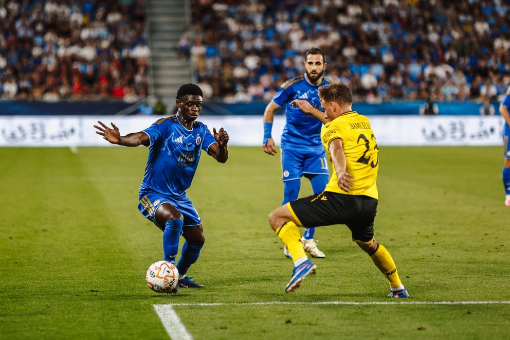 Záber zo zápasu ŠK Slovan Bratislava - AIF Mjällby v odvete 3. predkola Ligy majstrov