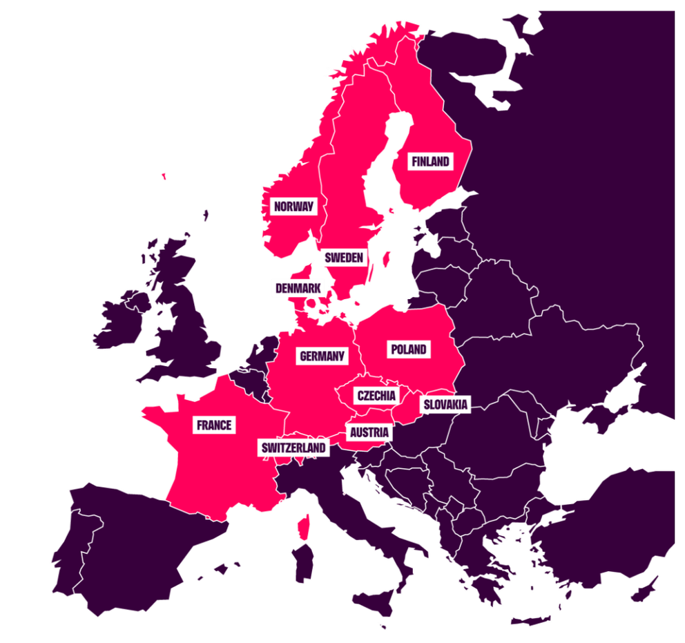 Krajiny, z ktorých kluby sa predstavia v hokejovej Lige majstrov v sezóne 2026/27.
