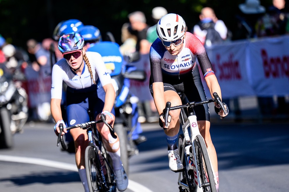 Slovenská cyklistka Sofia Ungerová počas pretekov do 23 rokov na MS 2026.