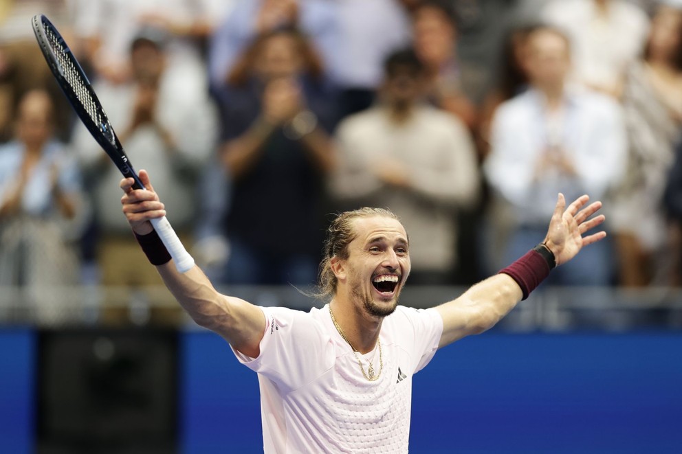 Alexander Zverev oslavuje víťazstvo na US Open 2026.