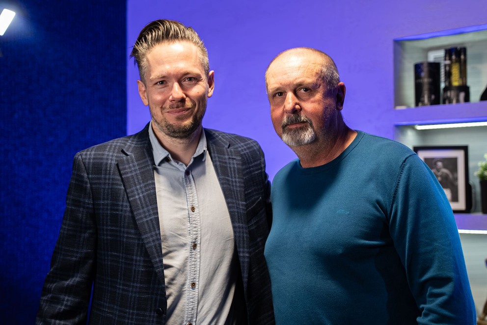 Zdeno Cíger a moderátor MVP Talkshow Stanislav Benčat.