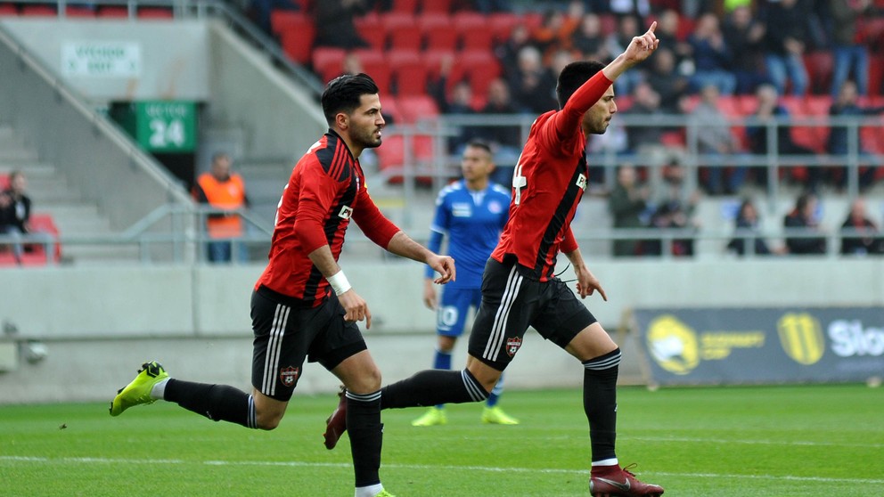 Trnavčania sa tešia z gólu na 1:0.