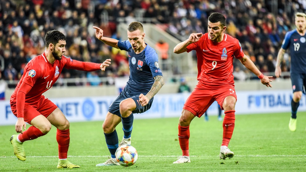 Lukáš Haraslín v zápase Ligy národov 2024/25 Slovensko - Azerbajdžan 1:2 (Trnava,)