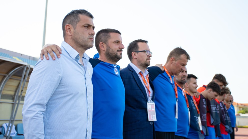 Tréner Branislav Fodrek v zápase Slovensko – Švédsko na UEFA Majstrovstvách Európy hráčov do 17 rokov 2024 na Cypre, v Paralimni (21.5.2024)