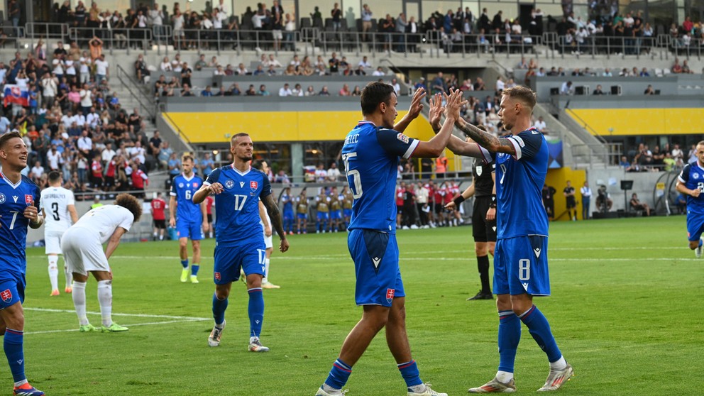 Slovenskí futbaloví reprezentanti v súboji s Azerbajdžanom vo svojom druhom zápase v 1. skupine C-divízie Ligy národov.