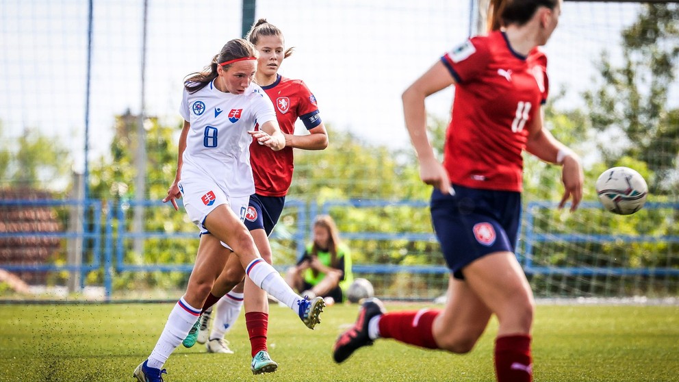 Na ilustračnej snímke Lucia Rumančíková v zápase Česko - Slovensko 2:4 (18.9.2024, Uherský Brod)