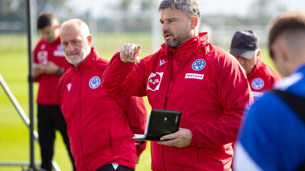 Martin Fabuš na tréningu reprezentácie do 19 rokov v Šamoríne pred 1. fázou kvalifikácie ME (6.10.2024)