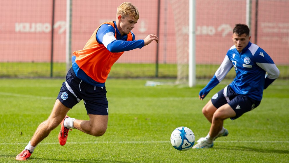 Adam Griger na tréningu reprezentácie do 21 rokov v Šamoríne (7.10.2024)