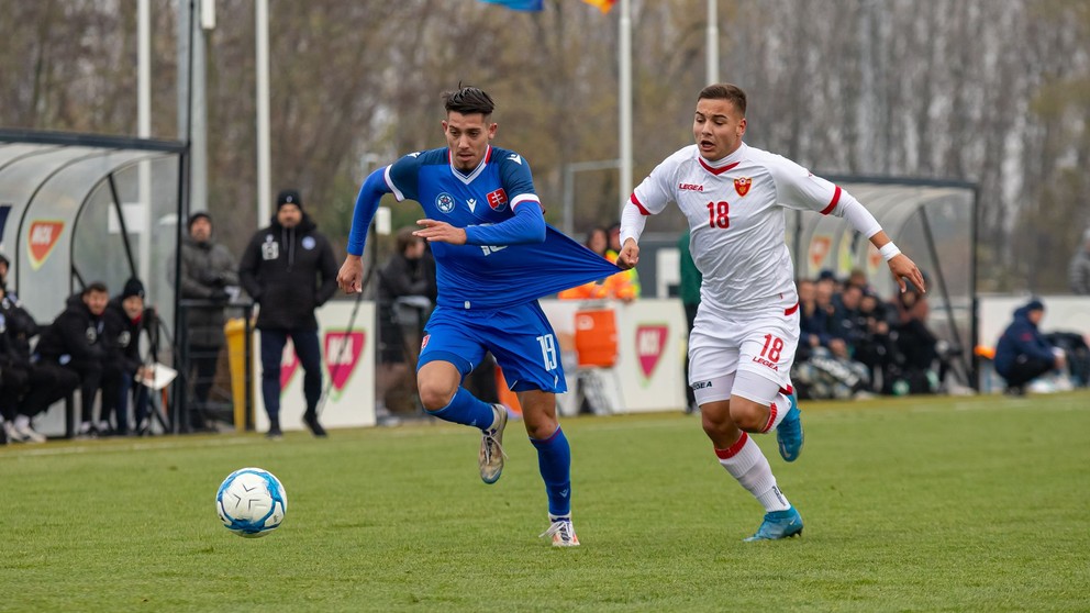 Ľuboš Praženka, Matije Badnjar v prípravnom zápase Slovensko U20 – Čierna Hora U20 v Dunajskej Strede (19.11.2024)