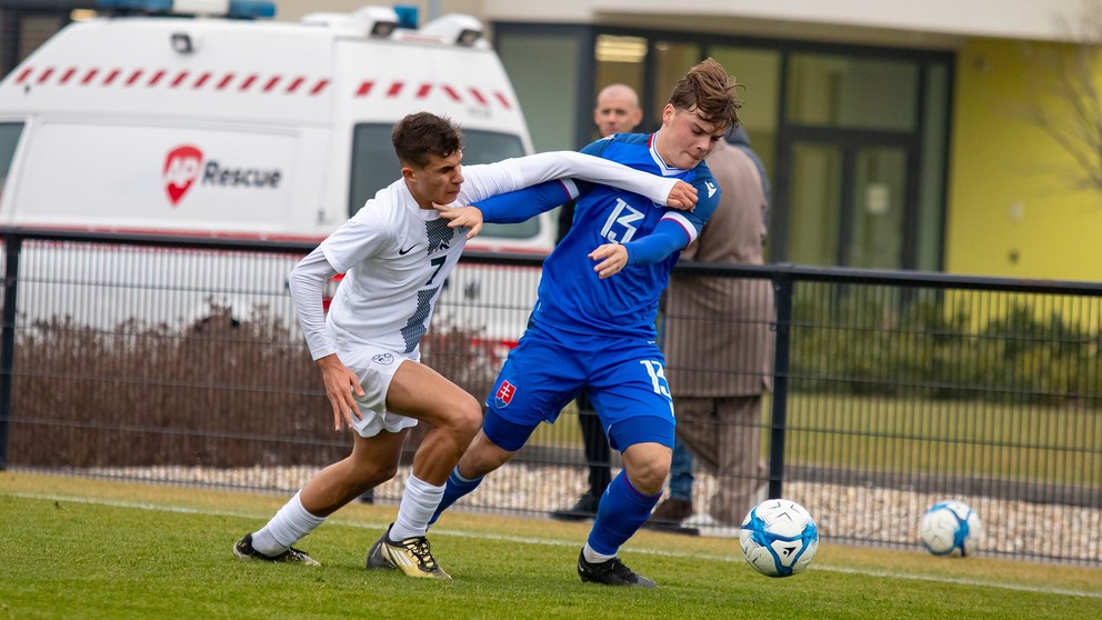 Fabian Lungu, Alex Kužma v prípravnom zápase Slovensko U15 – Slovinsko U15 v Dunajskej Strede (28.10.2024)