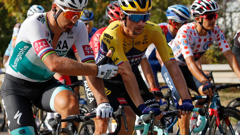 Peter Sagan (vľavo) a Primož Roglič.