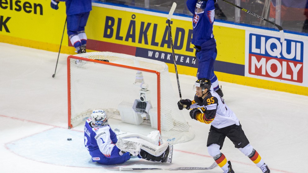 Momentka zo zápasu Slovensko - Nemecko na MS v hokeji 2019.