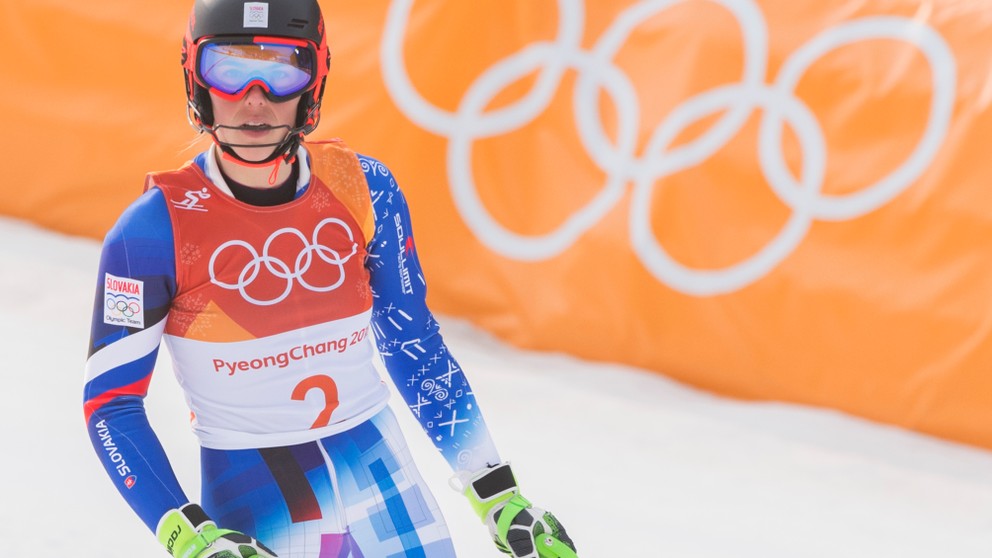 Petra  Vlhová na olympiáde v Pjongčangu 2018.