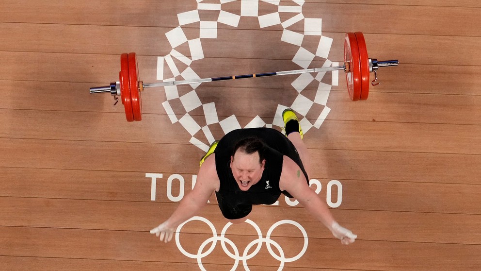 Laurel Hubbardová na OH 2020 / 2021 v Tokiu.