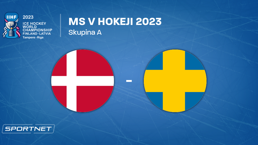 Dánsko - Švédsko, ONLINE prenos zo zápasu na MS v hokeji 2023 LIVE.